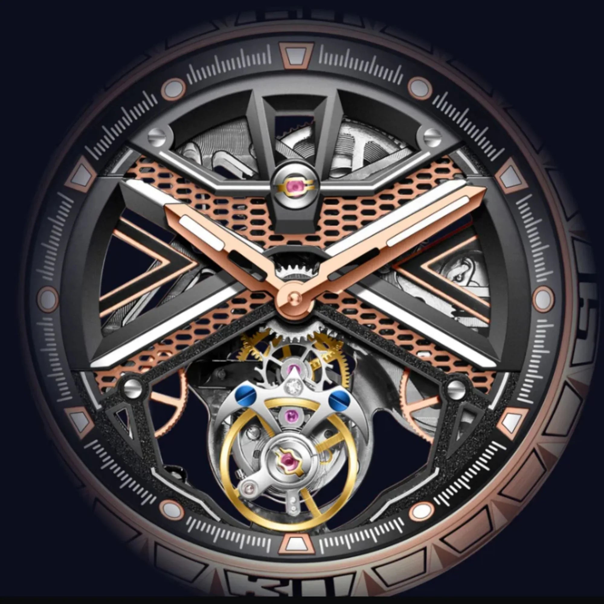 Aesop Original Tourbillon Skeleton Dial Manual Winding Mechanical Wrist Watch 7063 - DREAM WATCHES