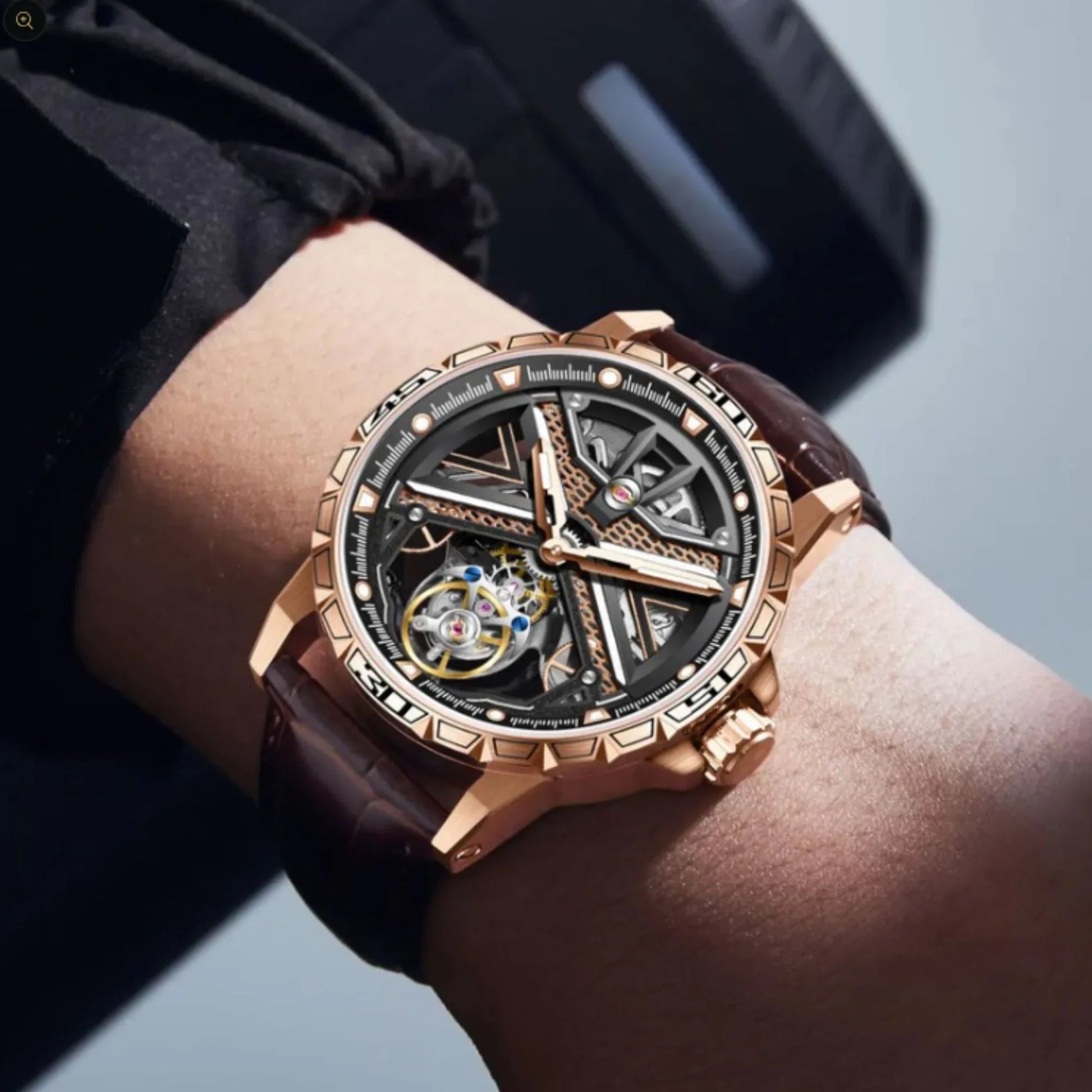 Aesop Original Tourbillon Skeleton Dial Manual Winding Mechanical Wrist Watch 7063 - DREAM WATCHES