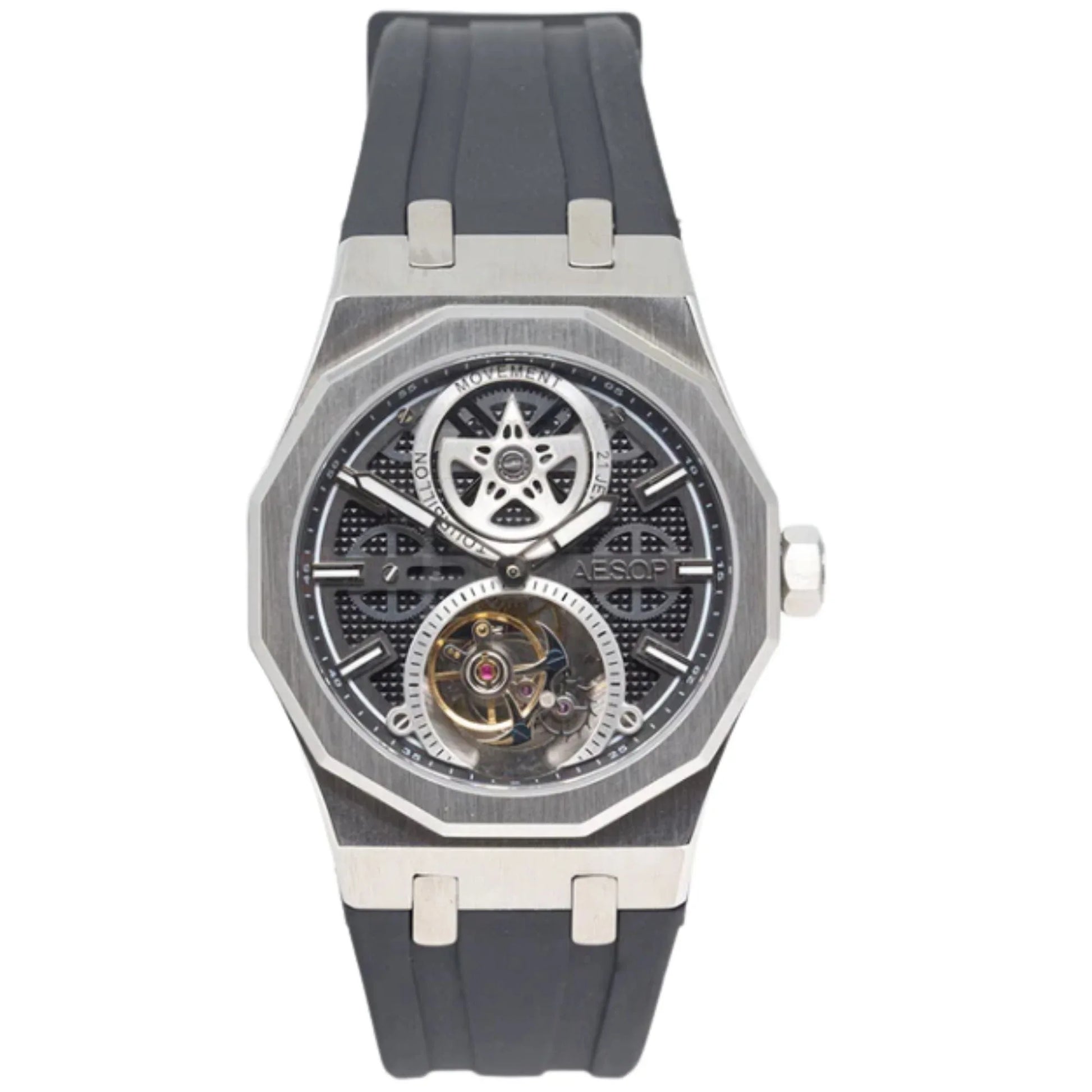 AESOP Skeleton tourbillon movement mechanical men watch 7092 - DREAM WATCHES