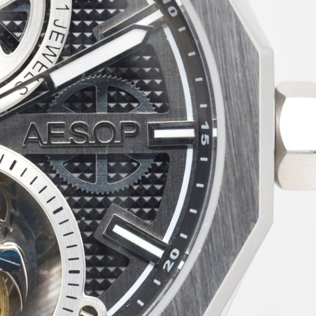 AESOP Skeleton tourbillon movement mechanical men watch 7092 - DREAM WATCHES