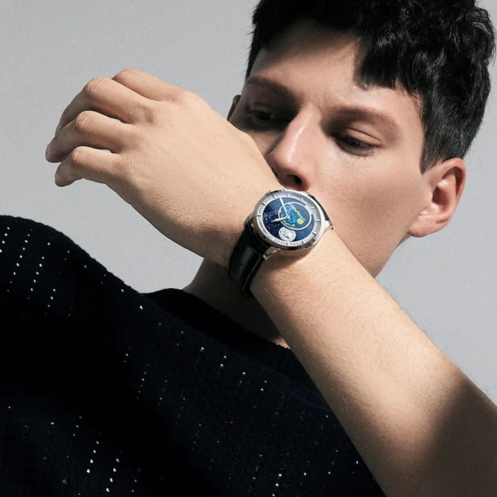 Agelocer Astronomer Men's Automatic Mechanical Glaxy Moonphase Watch - DREAM WATCHES