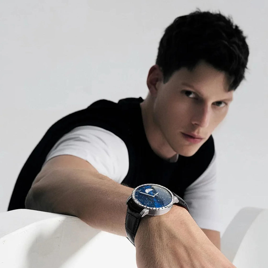 Agelocer Astronomer Men's Automatic Mechanical Glaxy Moonphase Watch - DREAM WATCHES