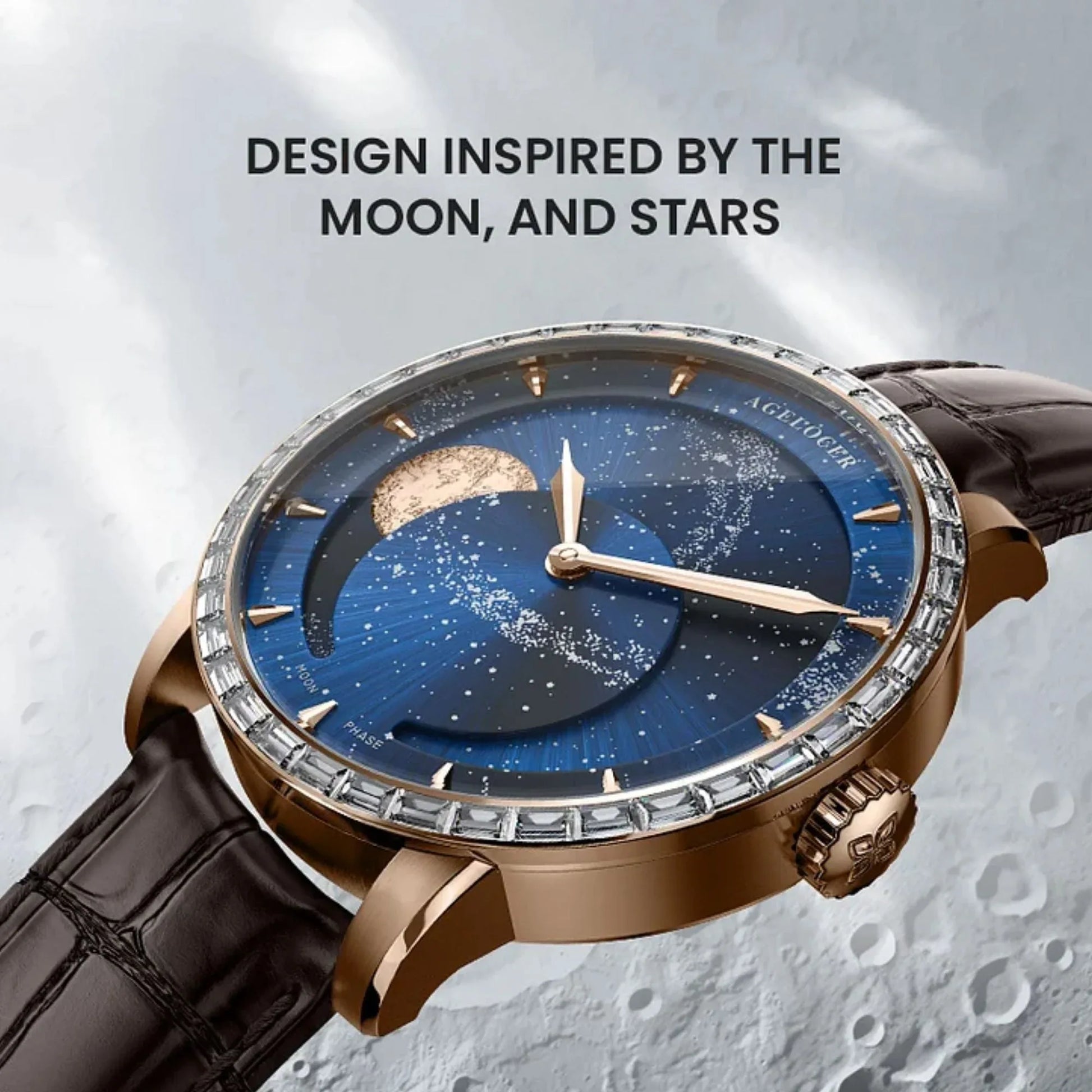 Agelocer Astronomer Men's Automatic Mechanical Glaxy Moonphase Watch - DREAM WATCHES