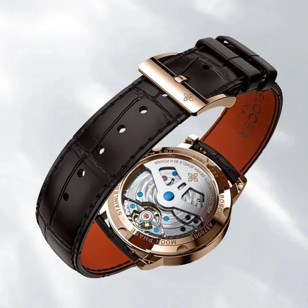 Agelocer Astronomer Men's Automatic Mechanical Glaxy Moonphase Watch - DREAM WATCHES
