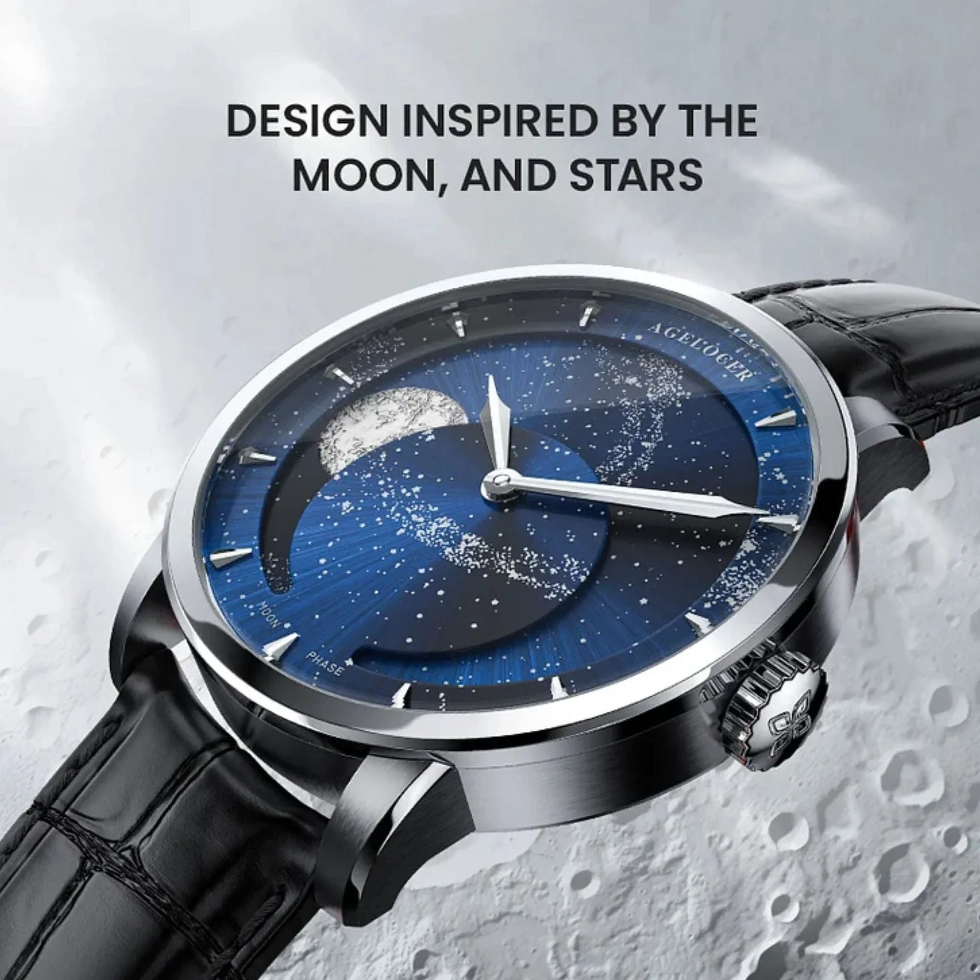 Agelocer Astronomer Men's Automatic Mechanical Glaxy Moonphase Watch - DREAM WATCHES