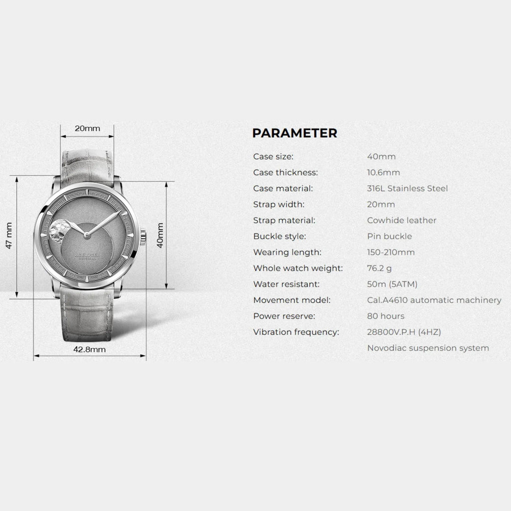 AGELOCER Major Breakthrough 29.51-Days MoonPhase Original Astronomer Men's Mechanical Watch - DREAM WATCHES
