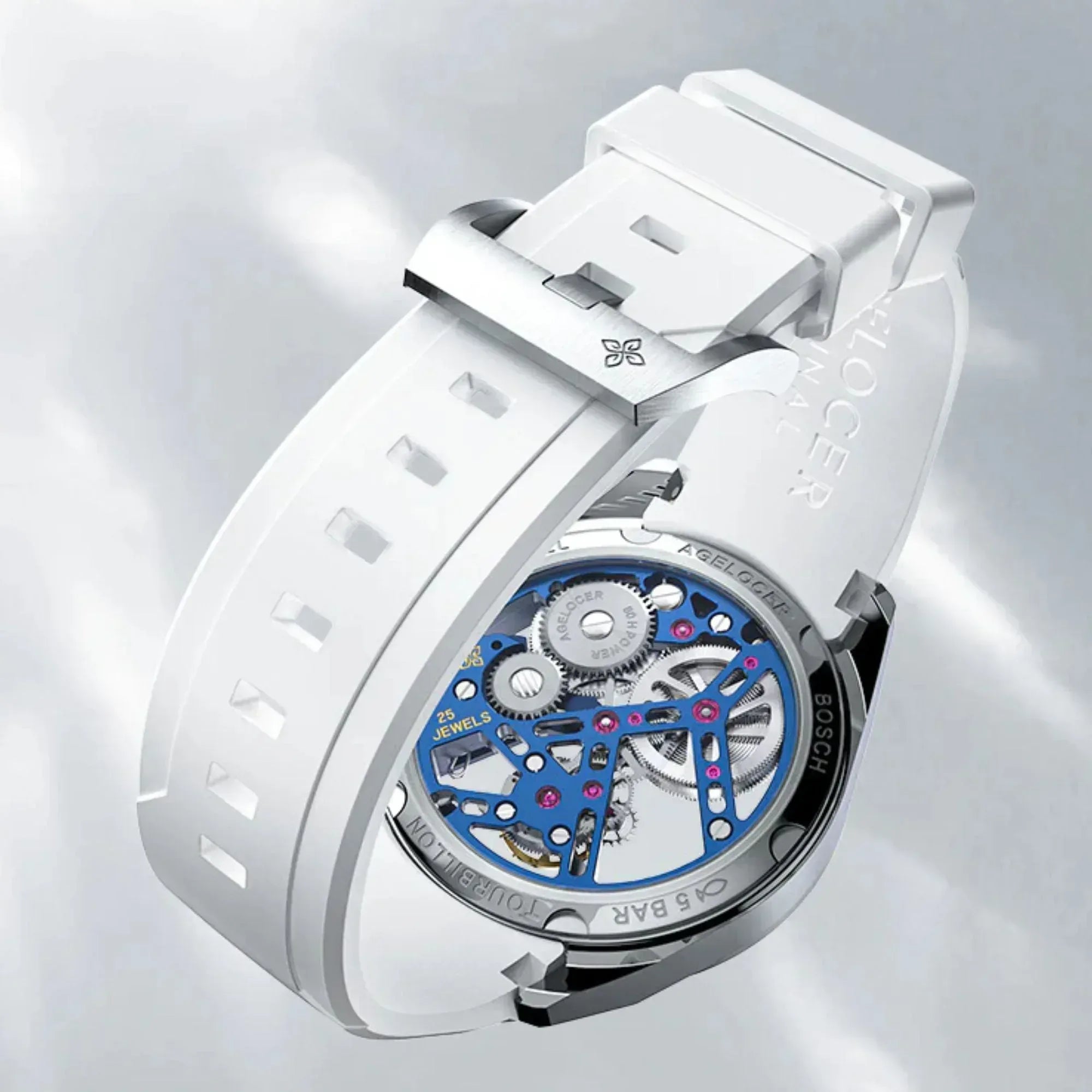 AGELOCER Original Tourbillon Skeleton Manual Mechanical Men Watch Fluororubber Strap -Ceramics Bezel Edition - DREAM WATCHES