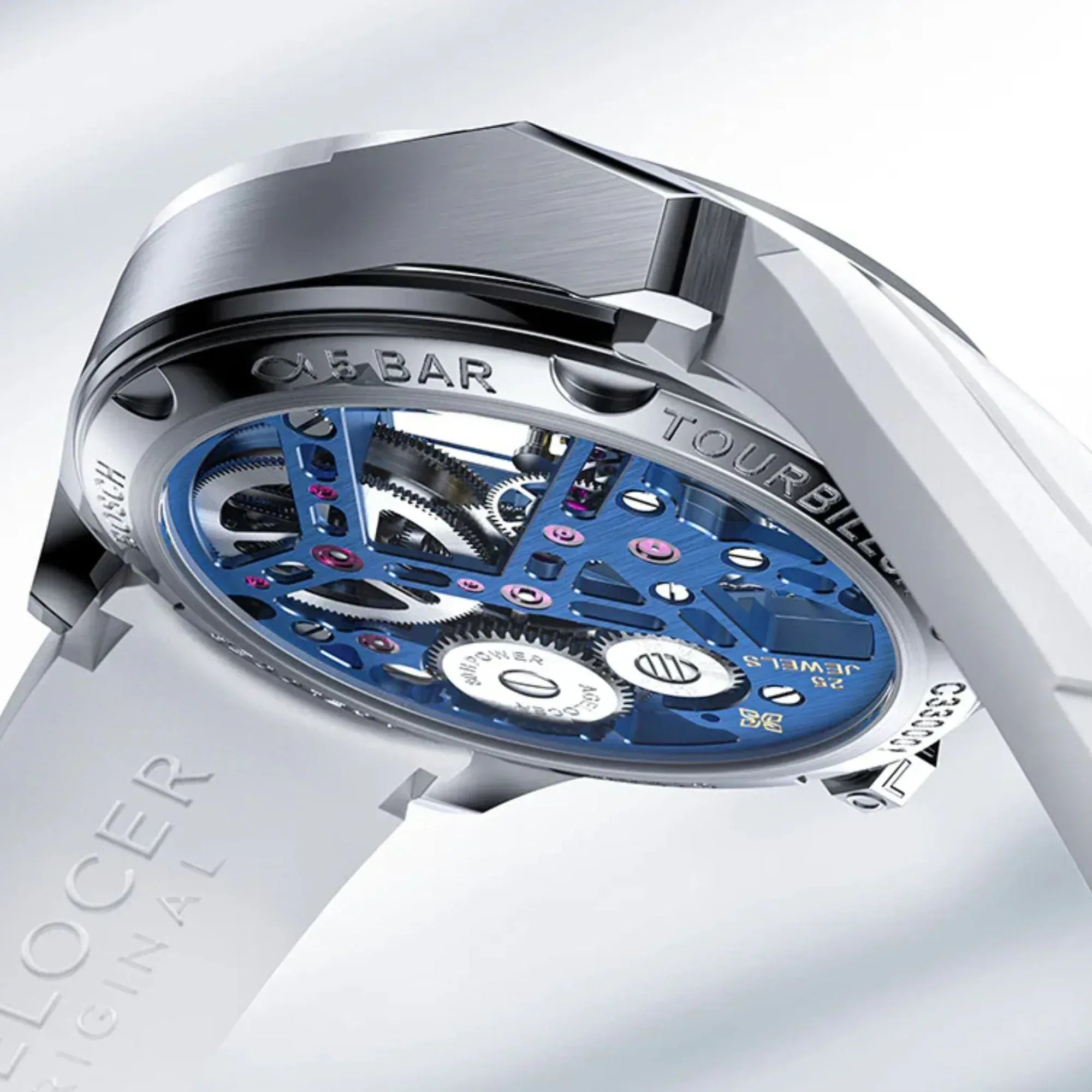 AGELOCER Original Tourbillon Skeleton Manual Mechanical Men Watch Fluororubber Strap -Ceramics Bezel Edition - DREAM WATCHES