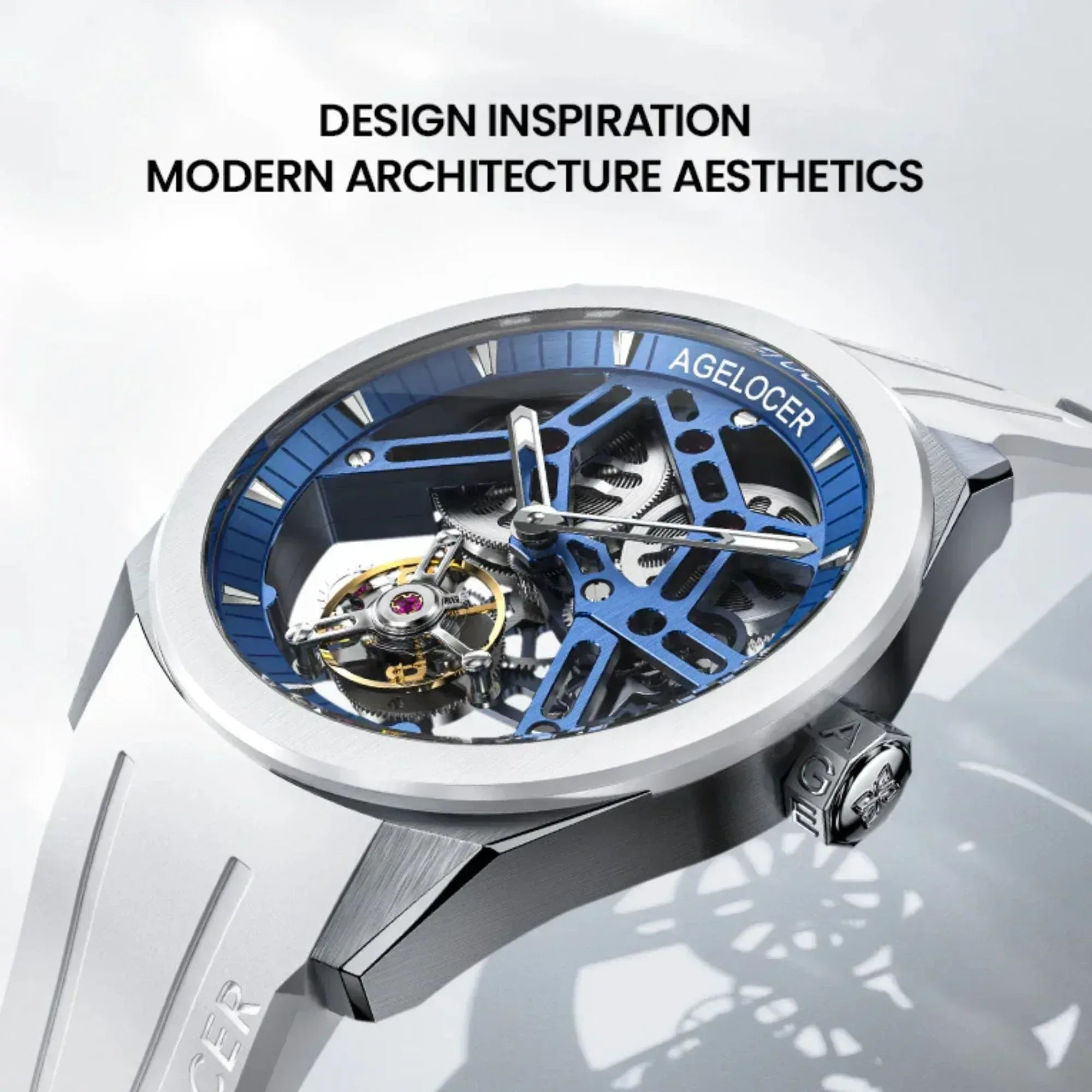 AGELOCER Original Tourbillon Skeleton Manual Mechanical Men Watch Fluororubber Strap -Ceramics Bezel Edition - DREAM WATCHES