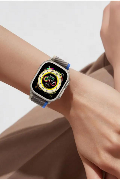 Conversion Kit For Apple Watch - Apple Watch 44mm To Apple Watch Ultra 49 Mm: Titanium Style Case + Grey Trail Band mod kits india dream watches apple watch