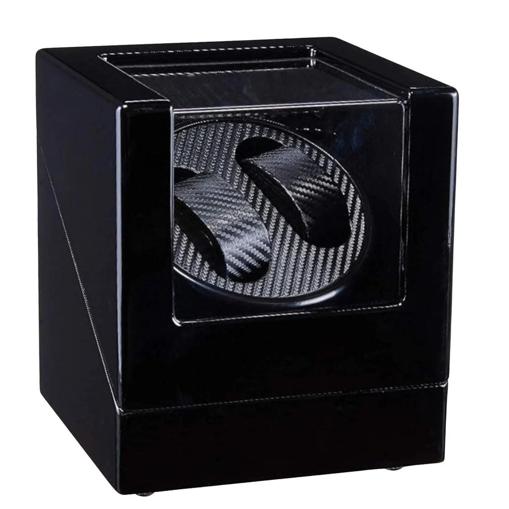 Automatic Double Watch Winder Box Luxurious Wooden Shell Piano Paint Exterior & Silent Wrist Watch Motor: Black-Carbon Fiber - DREAM WATCHES