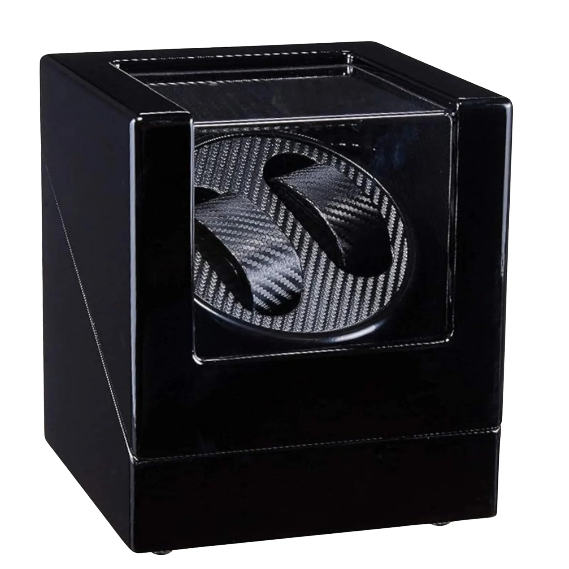 Automatic Double Watch Winder Box Luxurious Wooden Shell Piano Paint Exterior & Silent Wrist Watch Motor: Black-Carbon Fiber - DREAM WATCHES