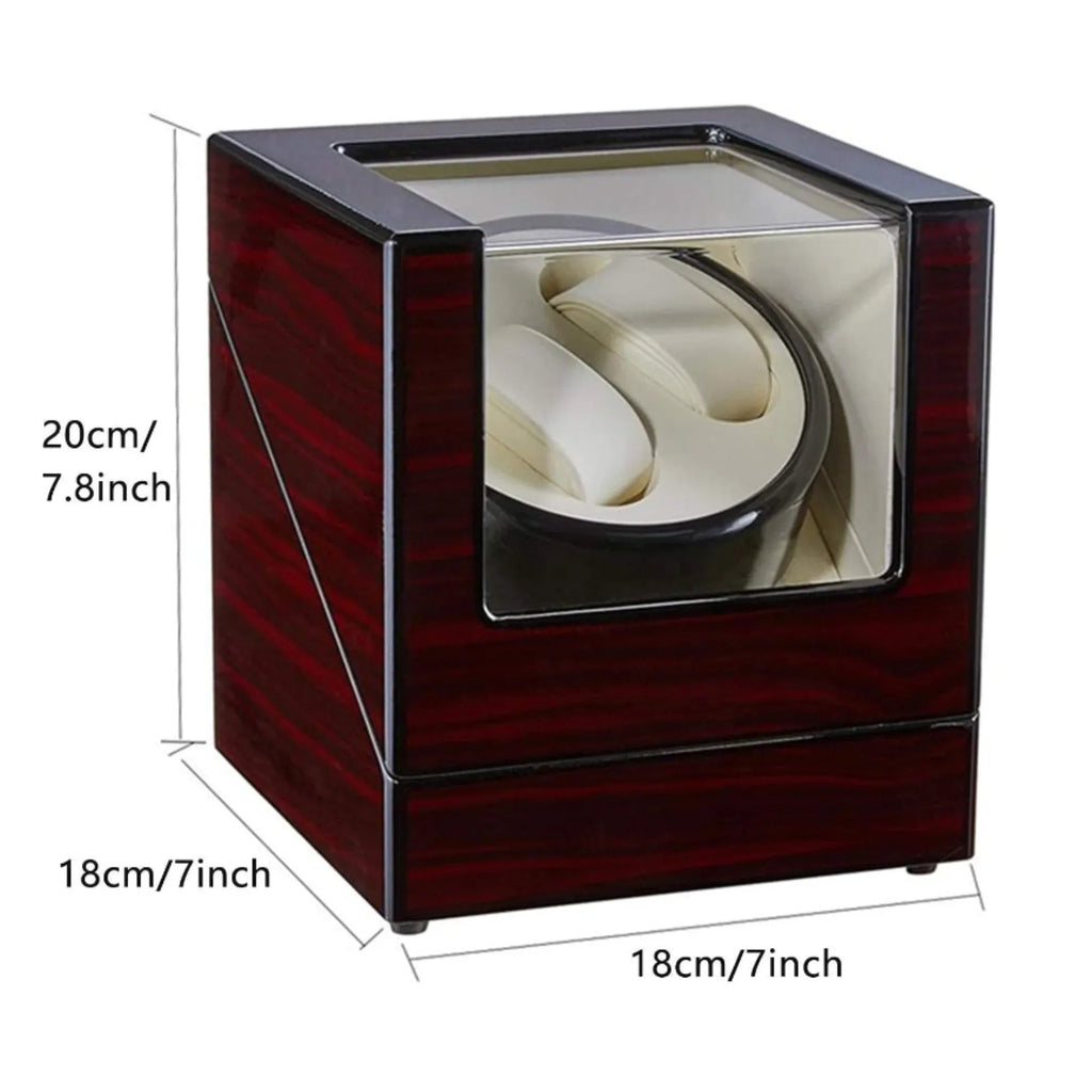 Automatic Double Watch Winder Box Luxurious Wooden Shell Piano Paint Exterior & Silent Wrist Watch Motor: Black-Carbon Fiber - DREAM WATCHES