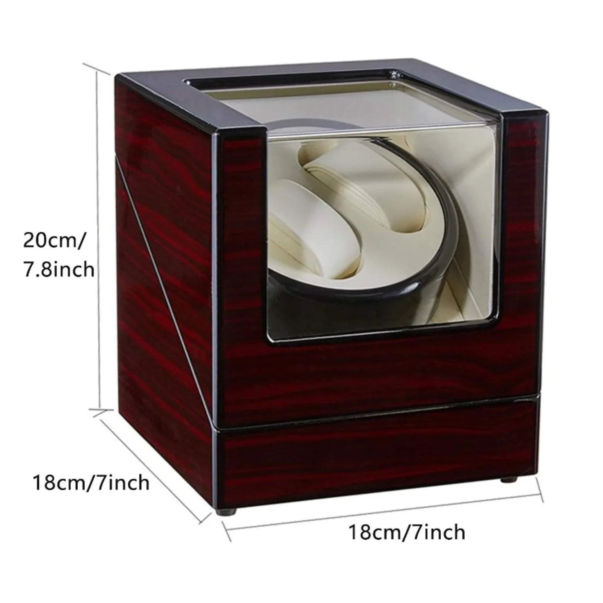 Automatic Double Watch Winder Box Luxurious Wooden Shell Piano Paint Exterior & Silent Wrist Watch Motor: Black-Carbon Fiber - DREAM WATCHES