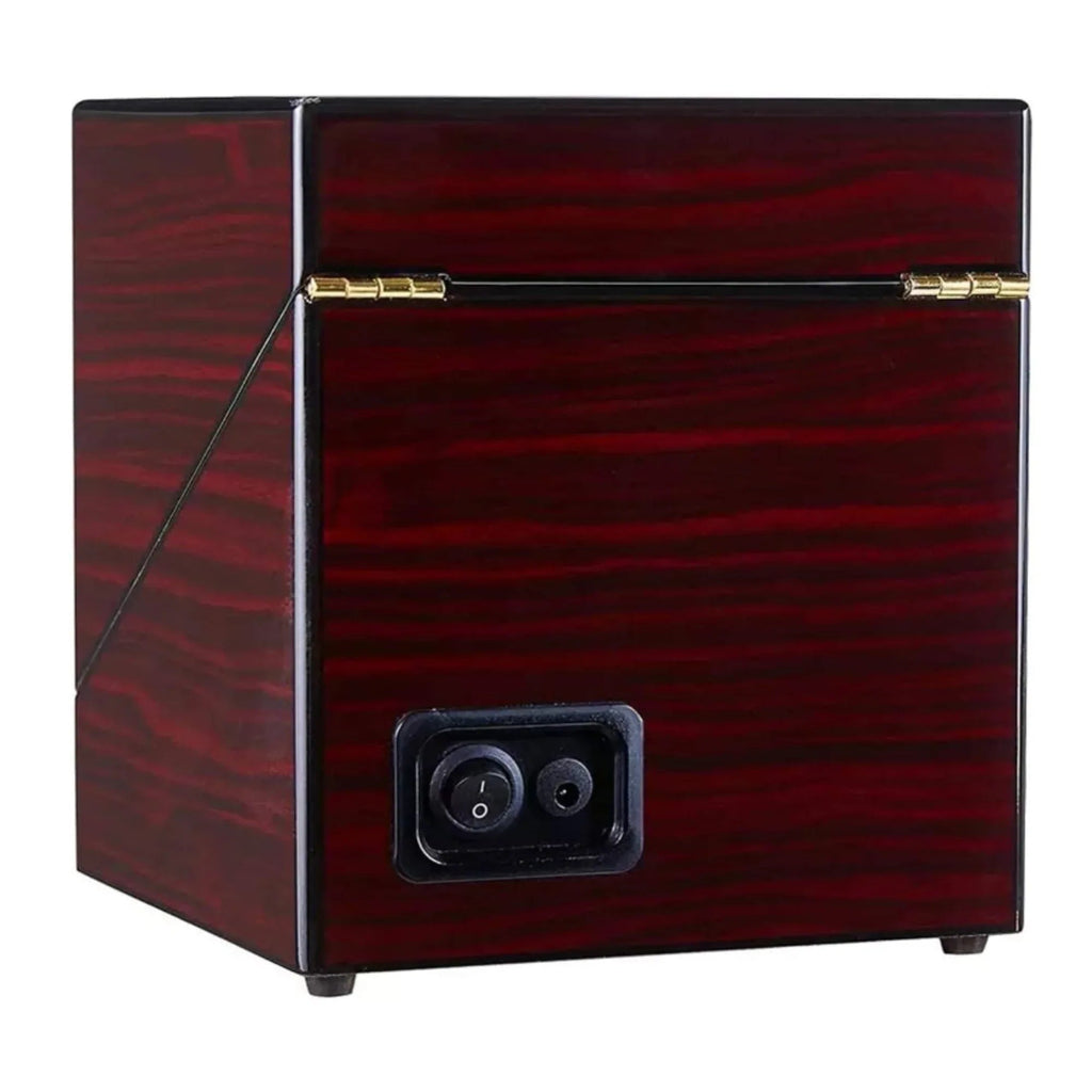 Automatic Double Watch Winder Box Luxurious Wooden Shell Piano Paint Exterior & Silent Wrist Watch Motor: Maroon/Black-Carbon FIber - DREAM WATCHES