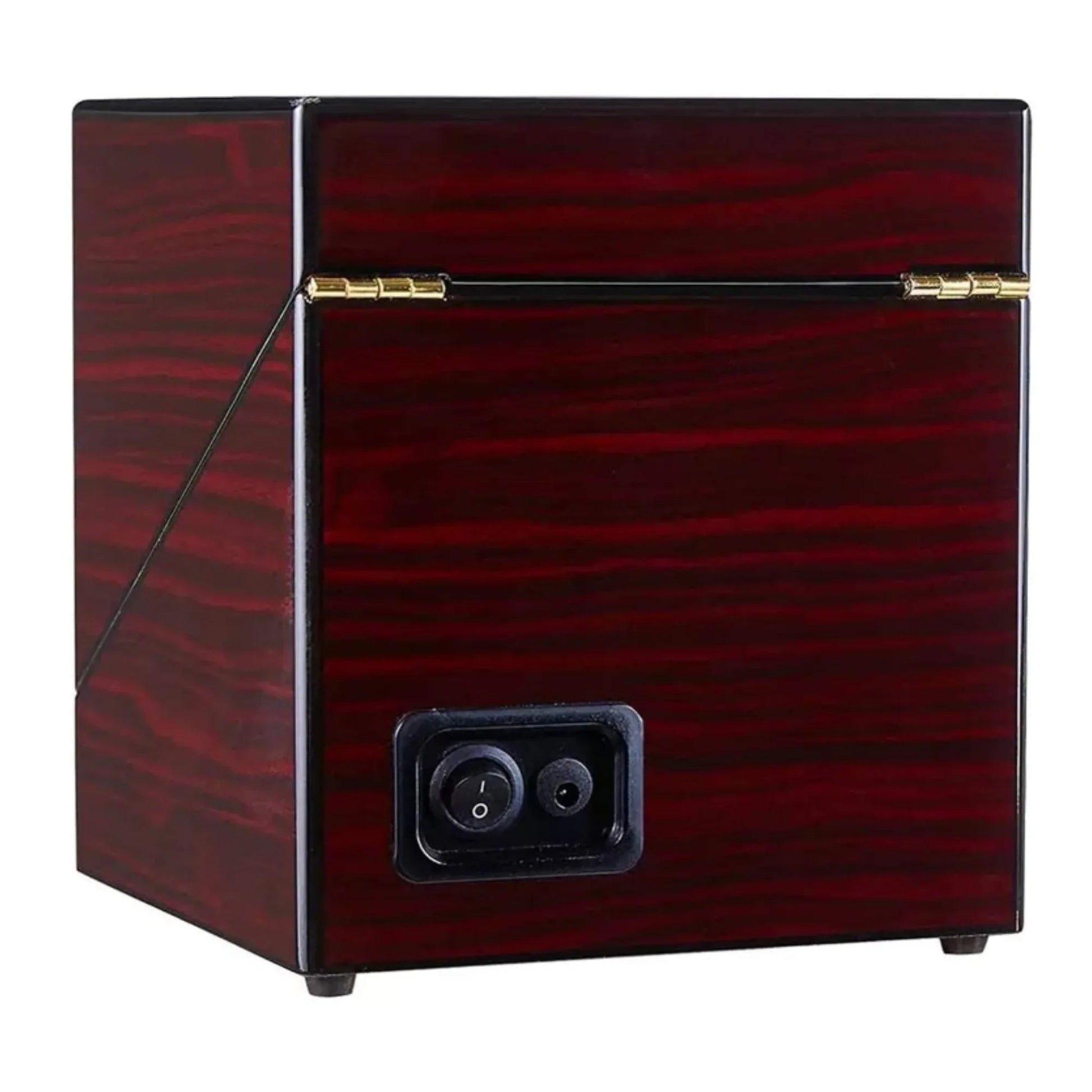 Automatic Double Watch Winder Box Luxurious Wooden Shell Piano Paint Exterior & Silent Wrist Watch Motor: Maroon/Black-Carbon FIber - DREAM WATCHES