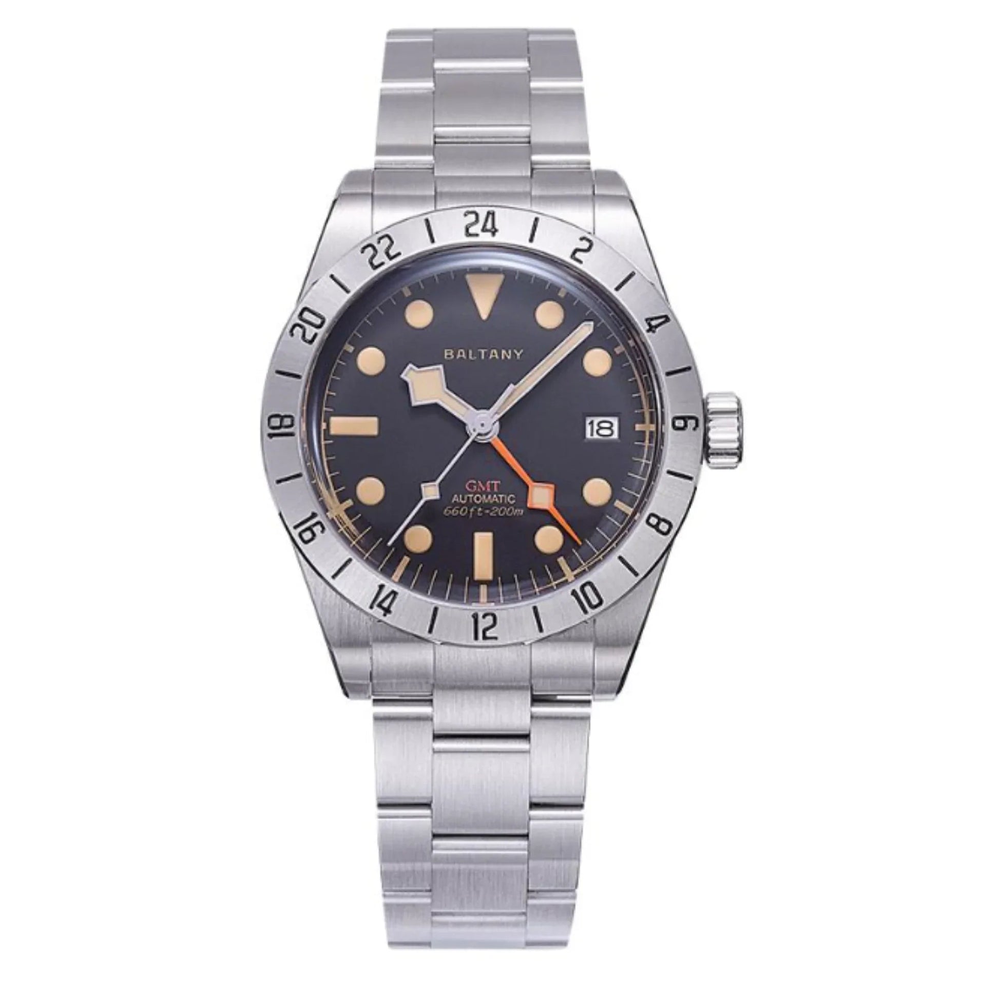 Baltany Affordable Retro NH34 GMT Automatic Watch S6073AB - DREAM WATCHES