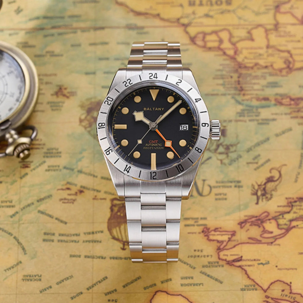 Baltany Affordable Retro NH34 GMT Automatic Watch S6073AB - DREAM WATCHES