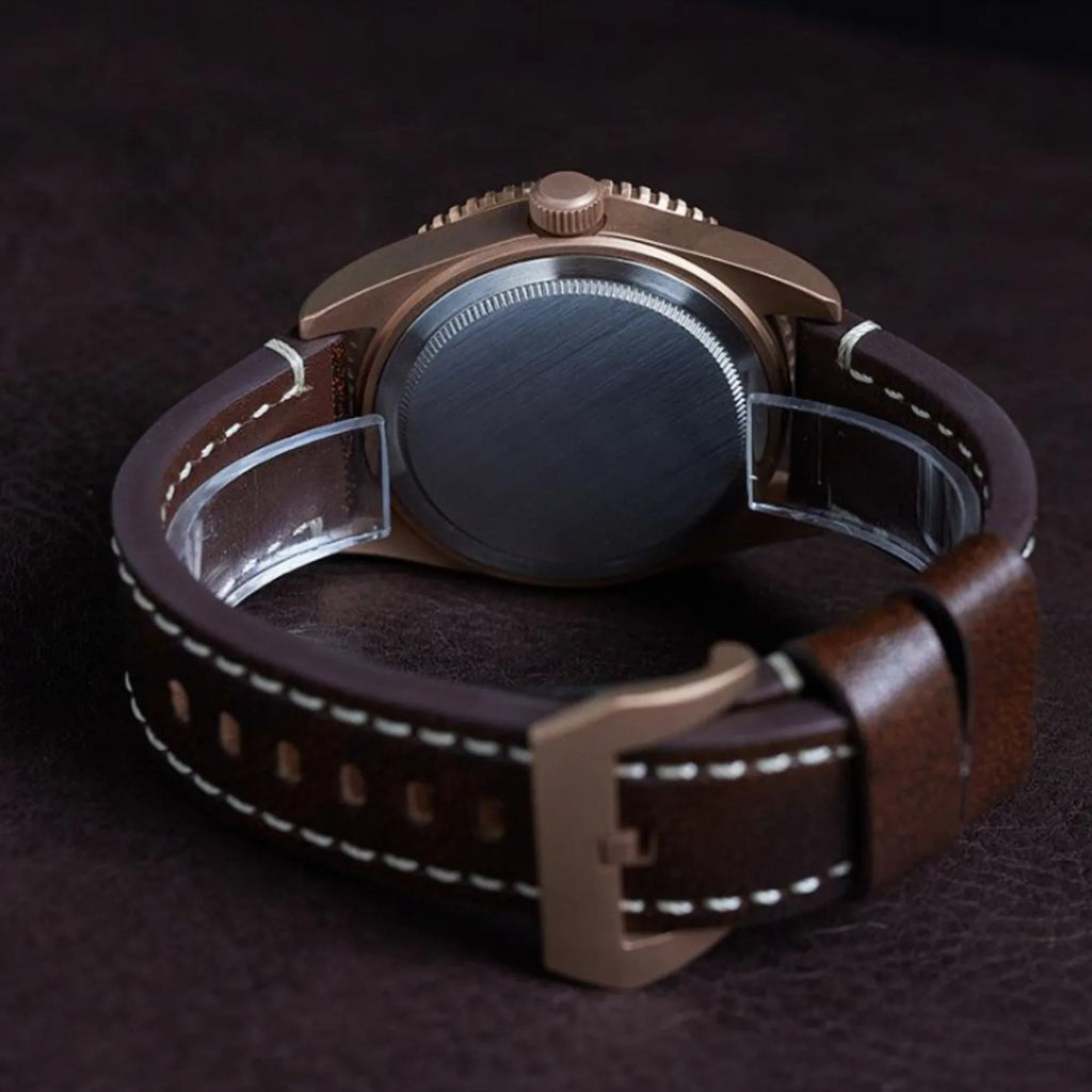 Baltany Burgundy Dial Bronze Diver Retro Watch S3016 - DREAM WATCHES