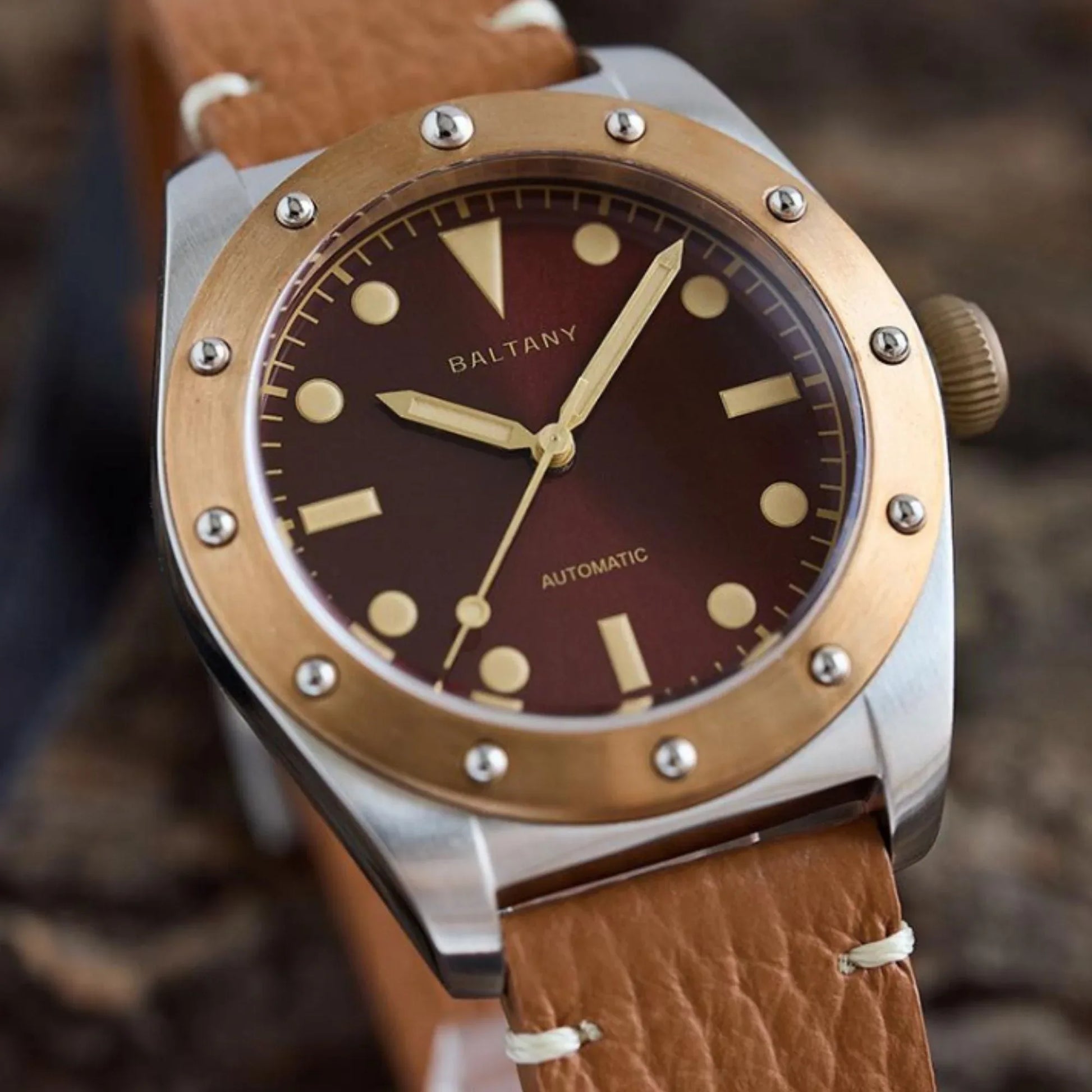 Baltany Design Bronze Bezel Vintage Watch B4030 - DREAM WATCHES
