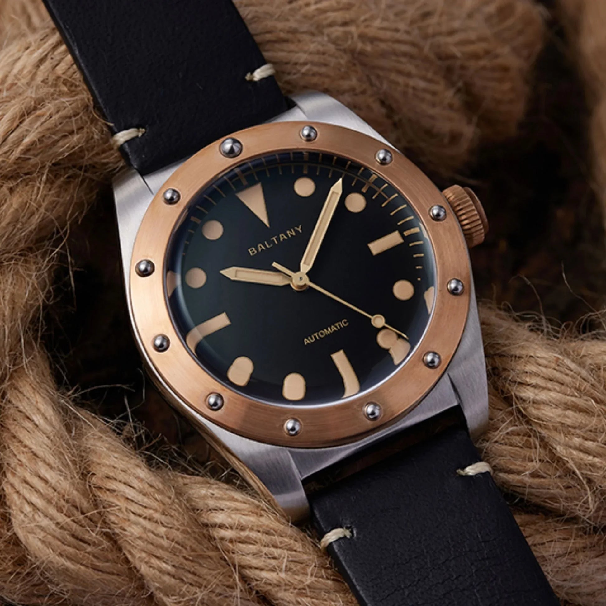 Baltany Design Bronze Bezel Vintage Watch B4030 - DREAM WATCHES