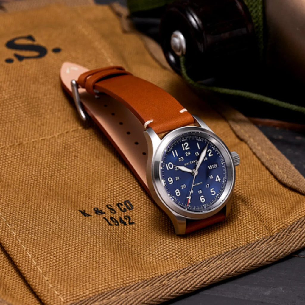 Baltany Military 24h Instructions Field Watch S2049 - Blue Dial - DREAM WATCHES