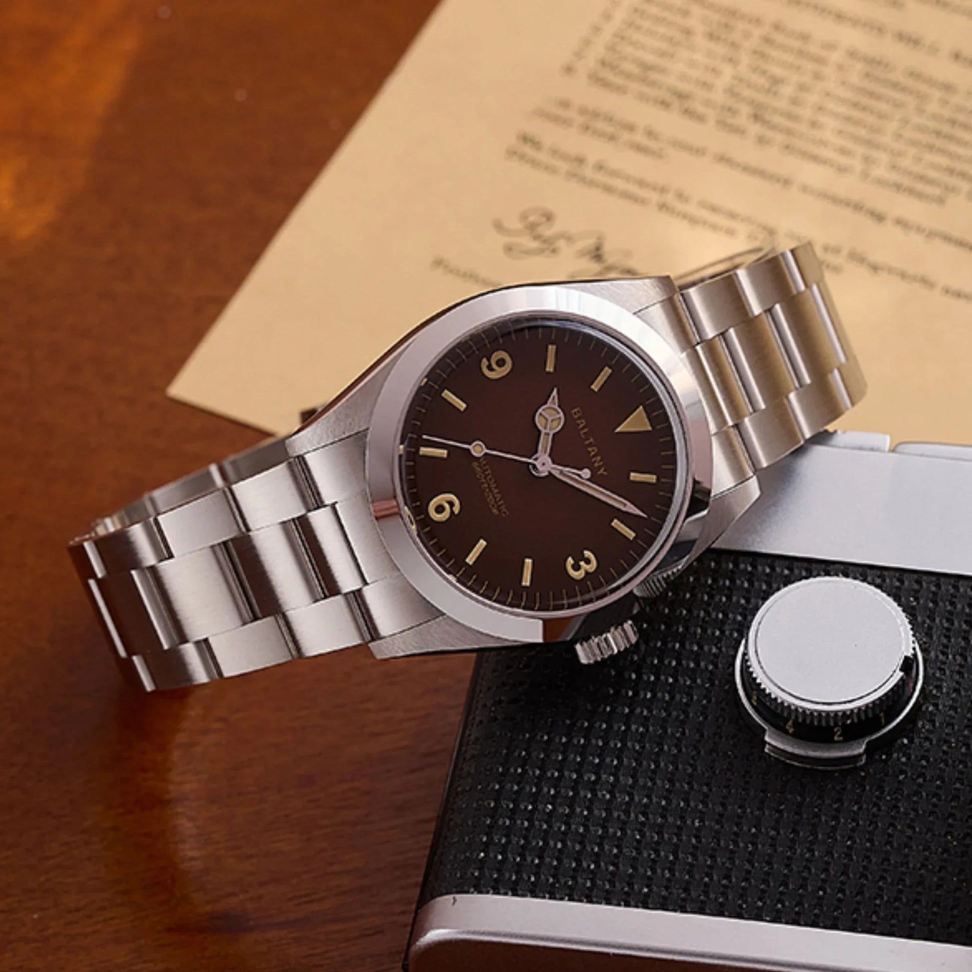 Baltany Retro 36mm Explorer Homage Watch S4066AB - DREAM WATCHES