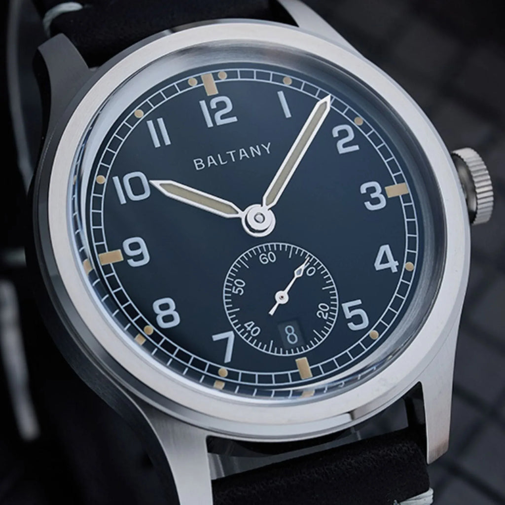 Baltany Retro 39mm Dirty Dozen Date Field Watch S2081 - DREAM WATCHES
