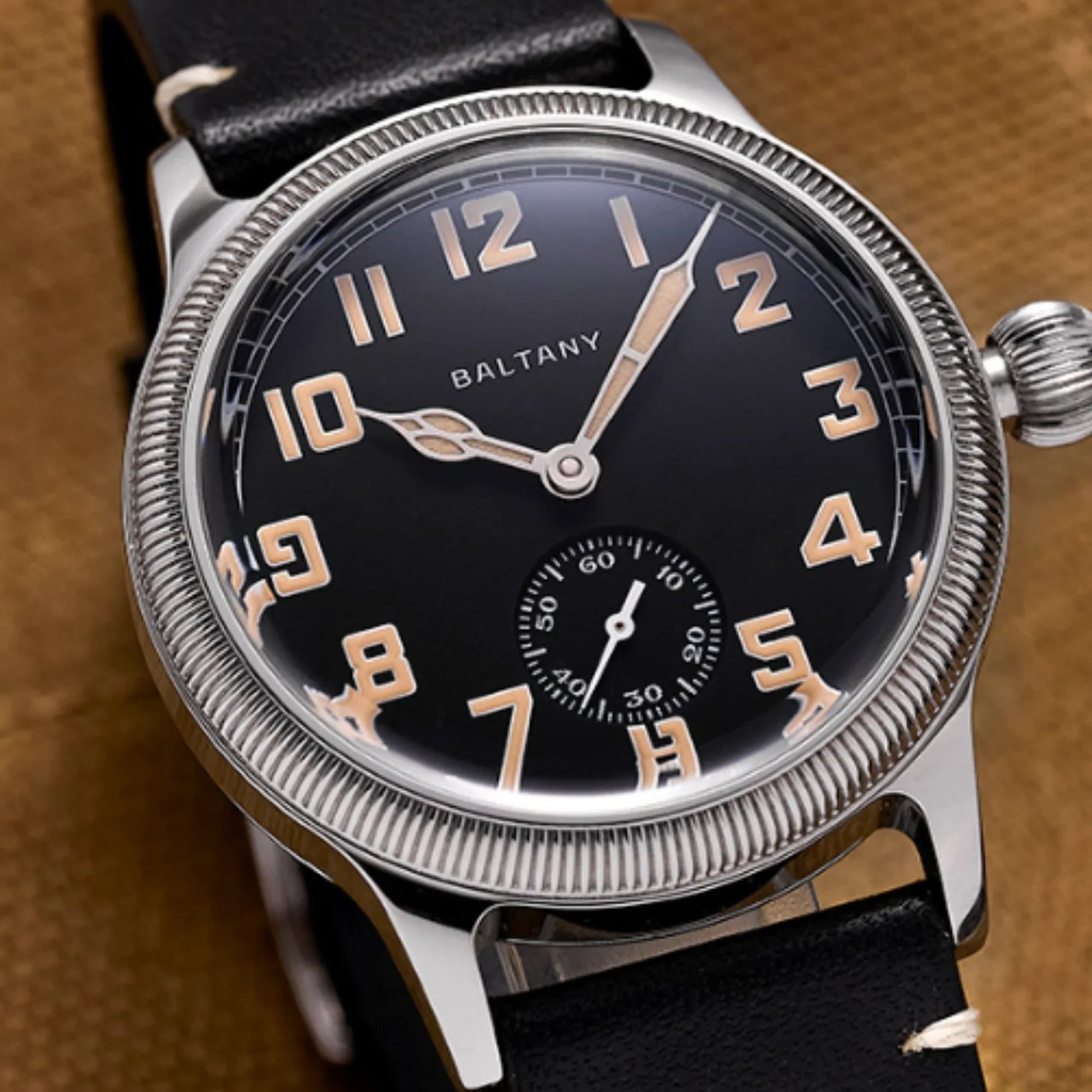 Baltany Retro Auto Military Style WW1 Trench Watch S2051 - Black Dial - DREAM WATCHES