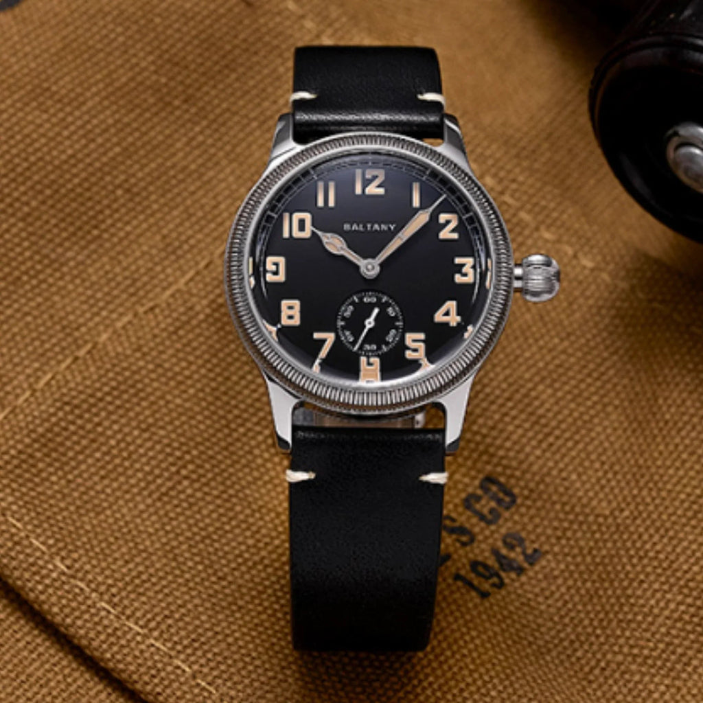 Baltany Retro Auto Military Style WW1 Trench Watch S2051 - Black Dial - DREAM WATCHES