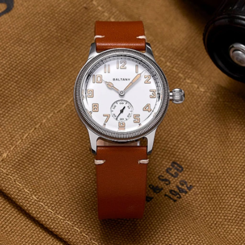 Baltany Retro Auto Military Style WW1 Trench Watch S2051 - White Dial - DREAM WATCHES