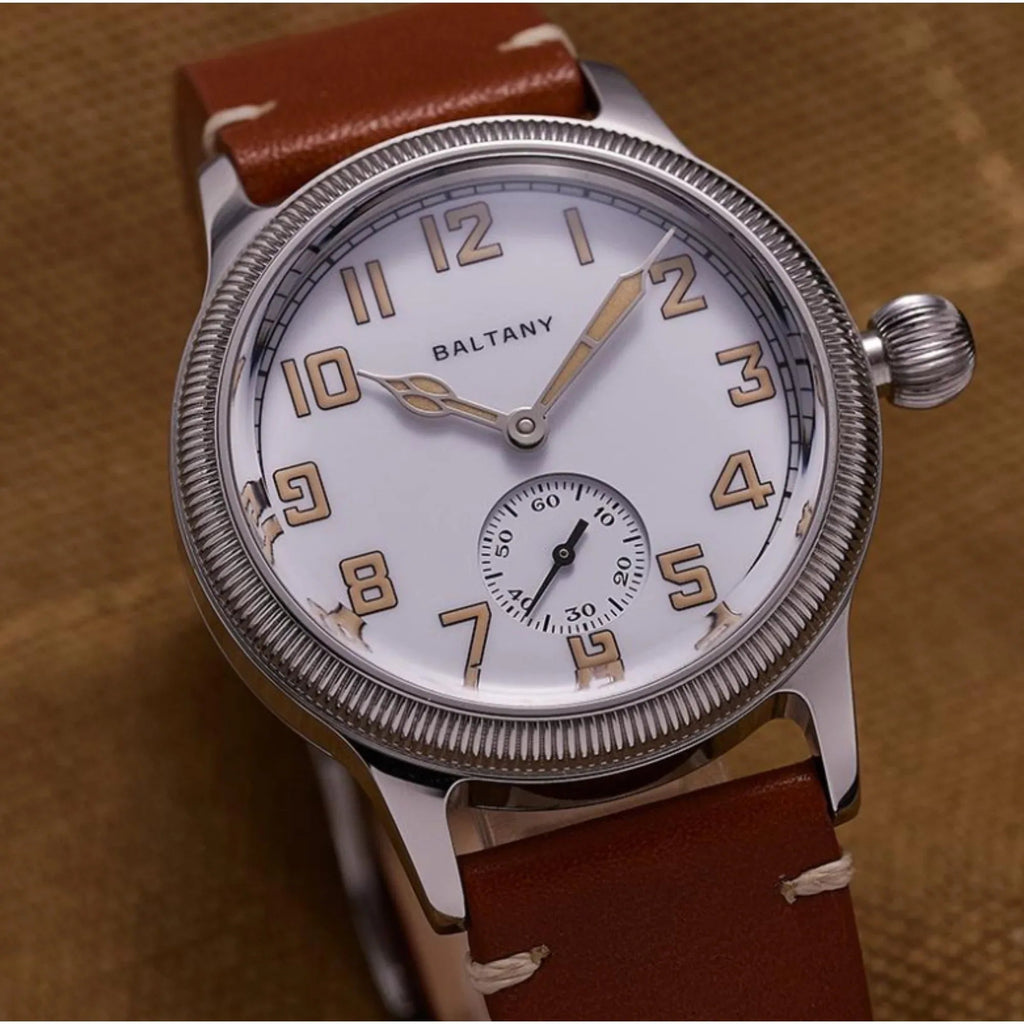 Baltany Retro Auto Military Style WW1 Trench Watch S2051 - White Dial - DREAM WATCHES