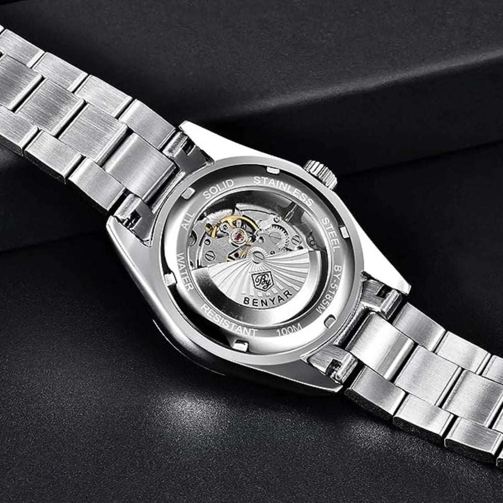 BENYAR Classic Men's Watch Stainless Steel Strap Waterproof Luminous Simple Business Sports Wristwatch - RED Dial - DREAM WATCHES