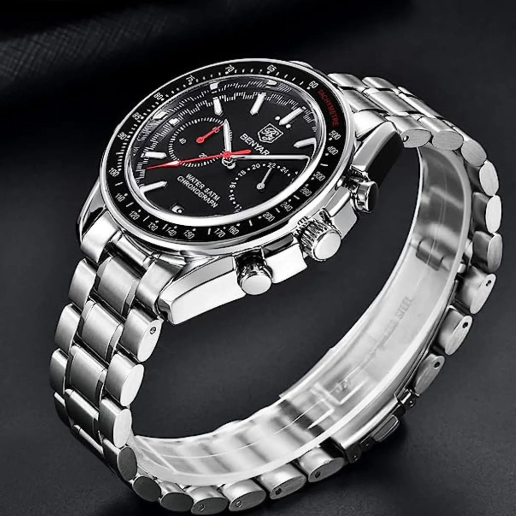 Benyar Latest BY-5194 Luxury Men Watches Waterproof Fashion Watch - Black - DREAM WATCHES