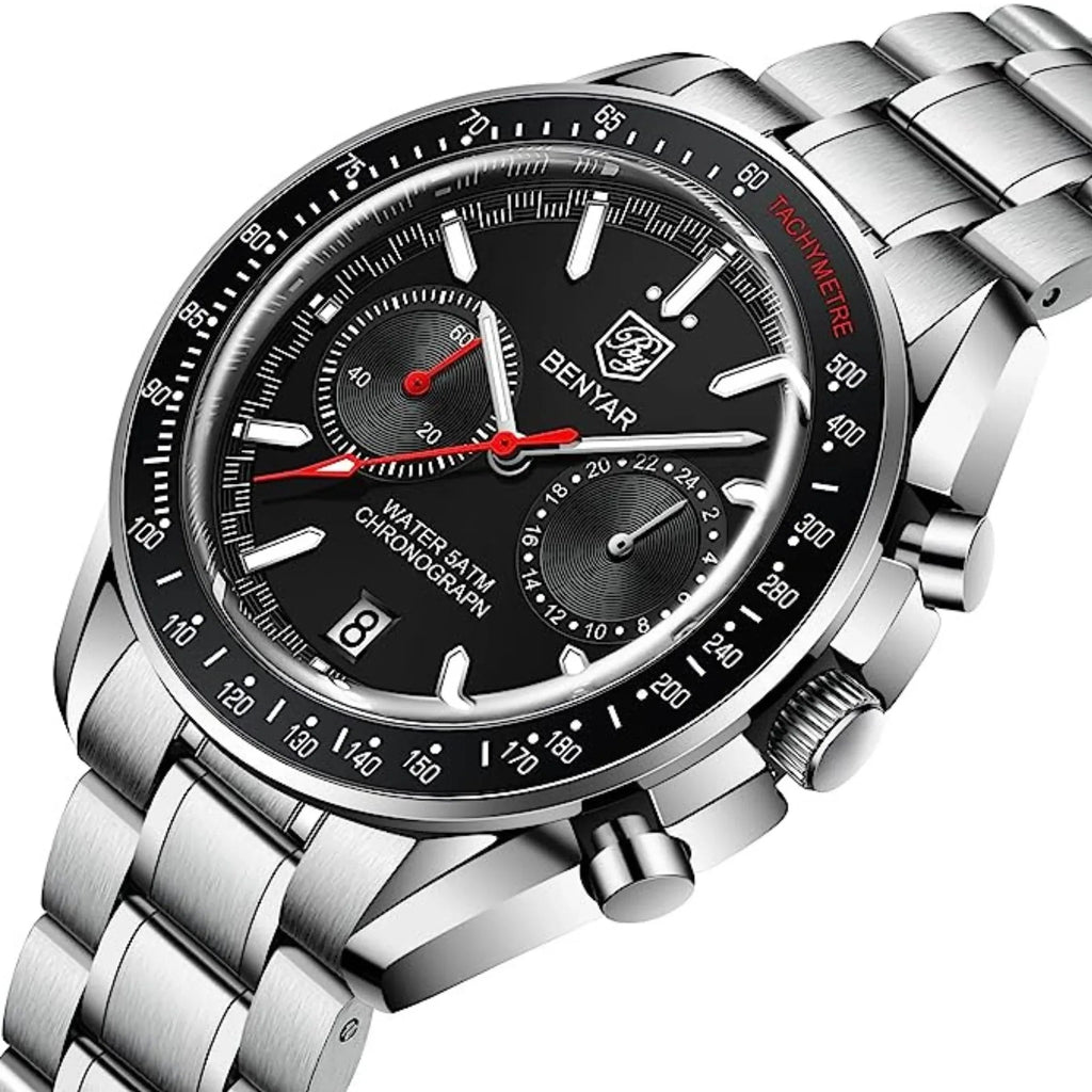 Benyar Latest BY-5194 Luxury Men Watches Waterproof Fashion Watch - Black - DREAM WATCHES