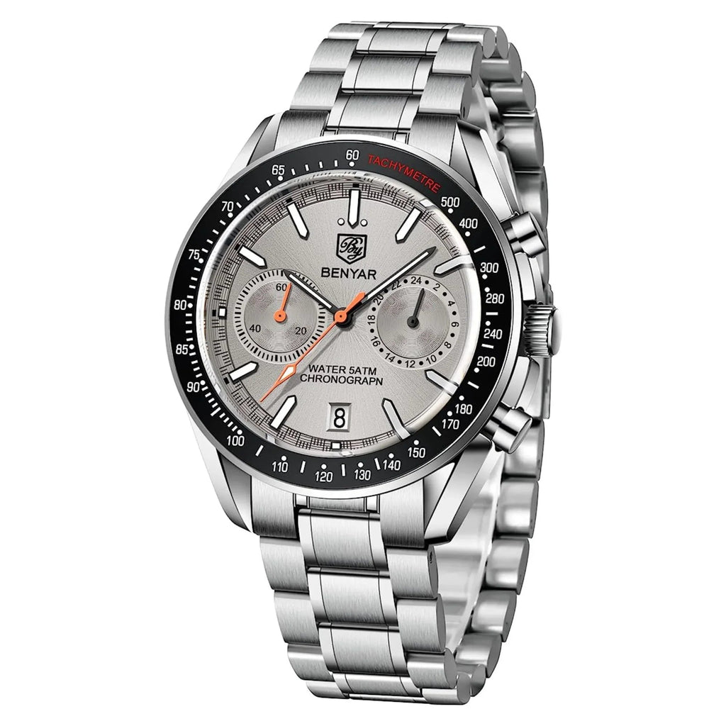 Benyar Latest BY-5194 Luxury Men Watches Waterproof Fashion Watch - White - DREAM WATCHES