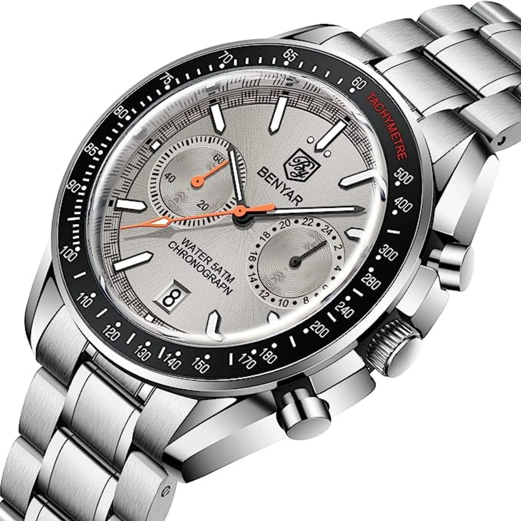 Benyar Latest BY-5194 Luxury Men Watches Waterproof Fashion Watch - White - DREAM WATCHES