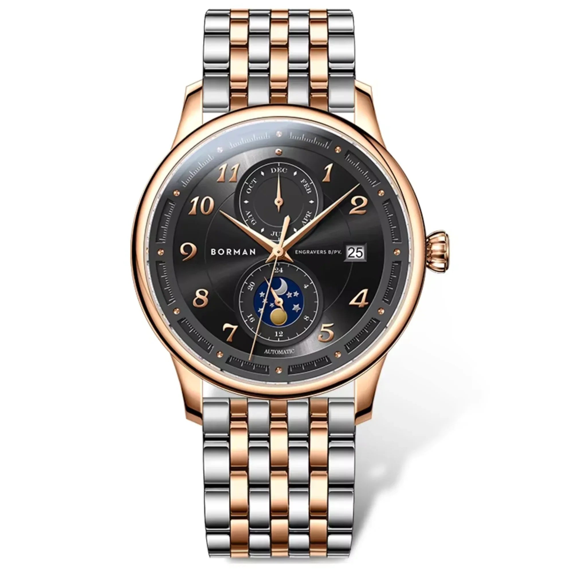 BORMAN Creative Design Double Dial Display Montre Hommes Mechanical Watches For Men - BM3869 - DREAM WATCHES