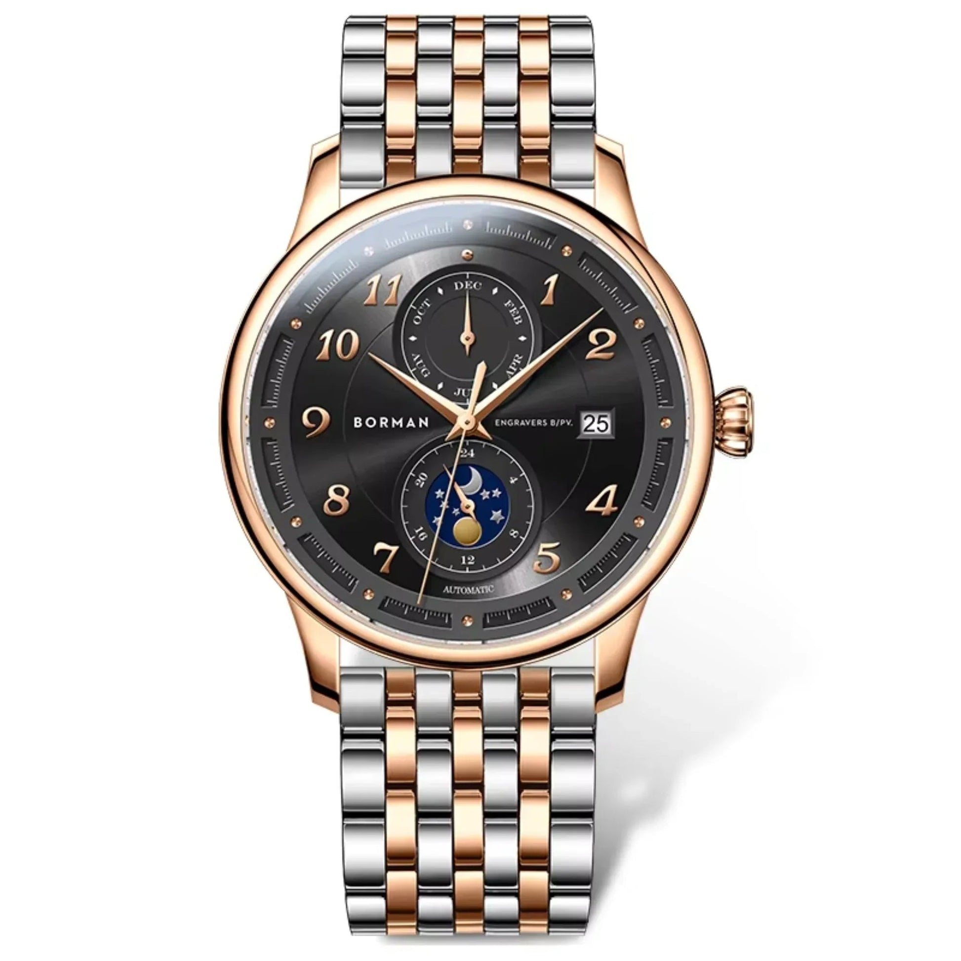 BORMAN Creative Design Double Dial Display Montre Hommes Mechanical Watches For Men - BM3869 - DREAM WATCHES