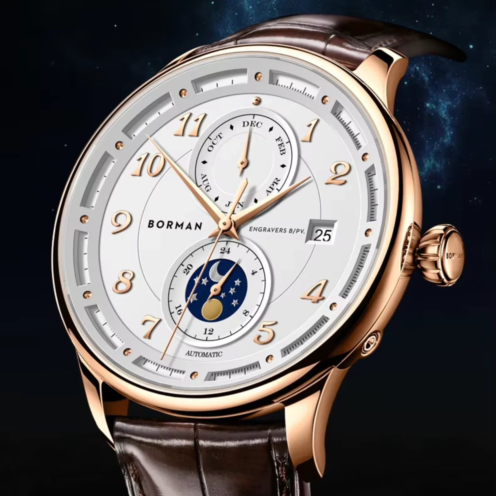 BORMAN Creative Design Double Dial Display Montre Hommes Mechanical Watches For Men - BM3869 - DREAM WATCHES