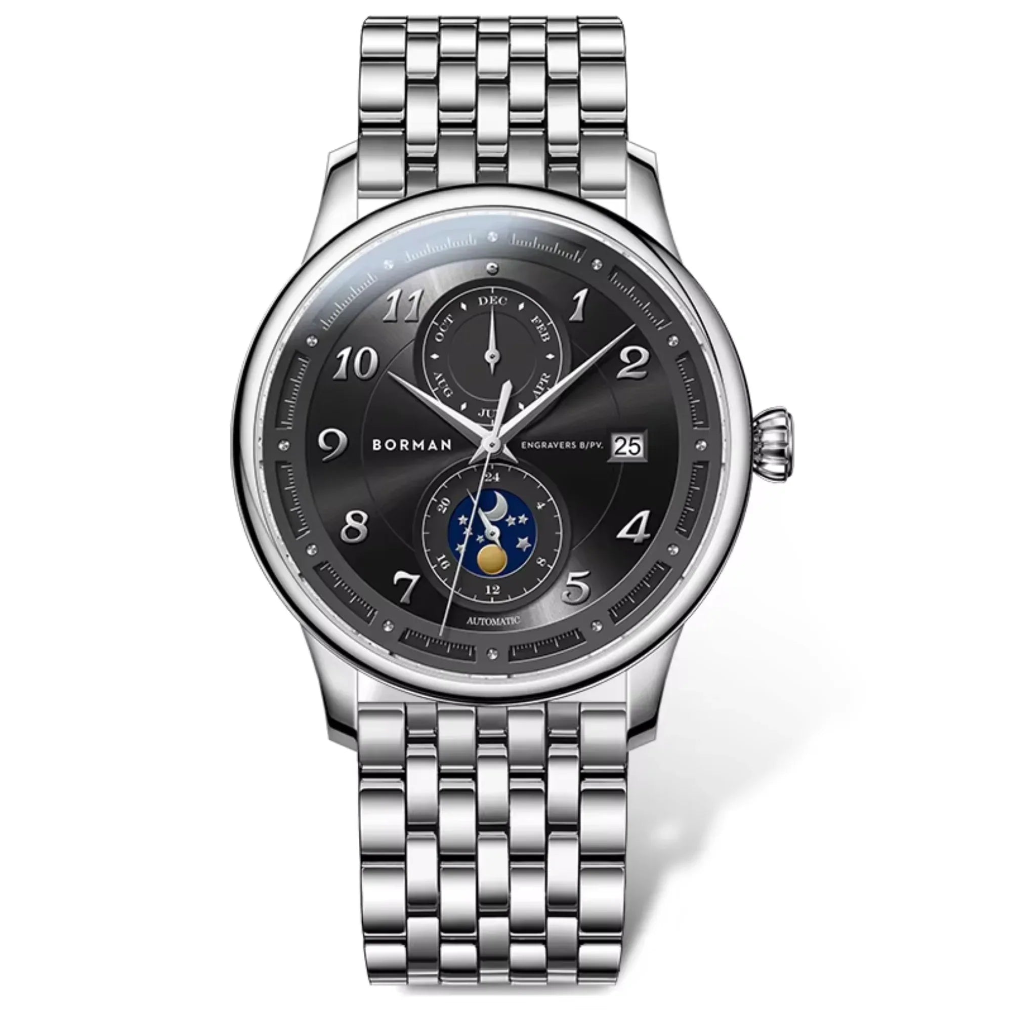 BORMAN Creative Design Double Dial Display Montre Hommes Mechanical Watches for Men - BM3869 - DREAM WATCHES