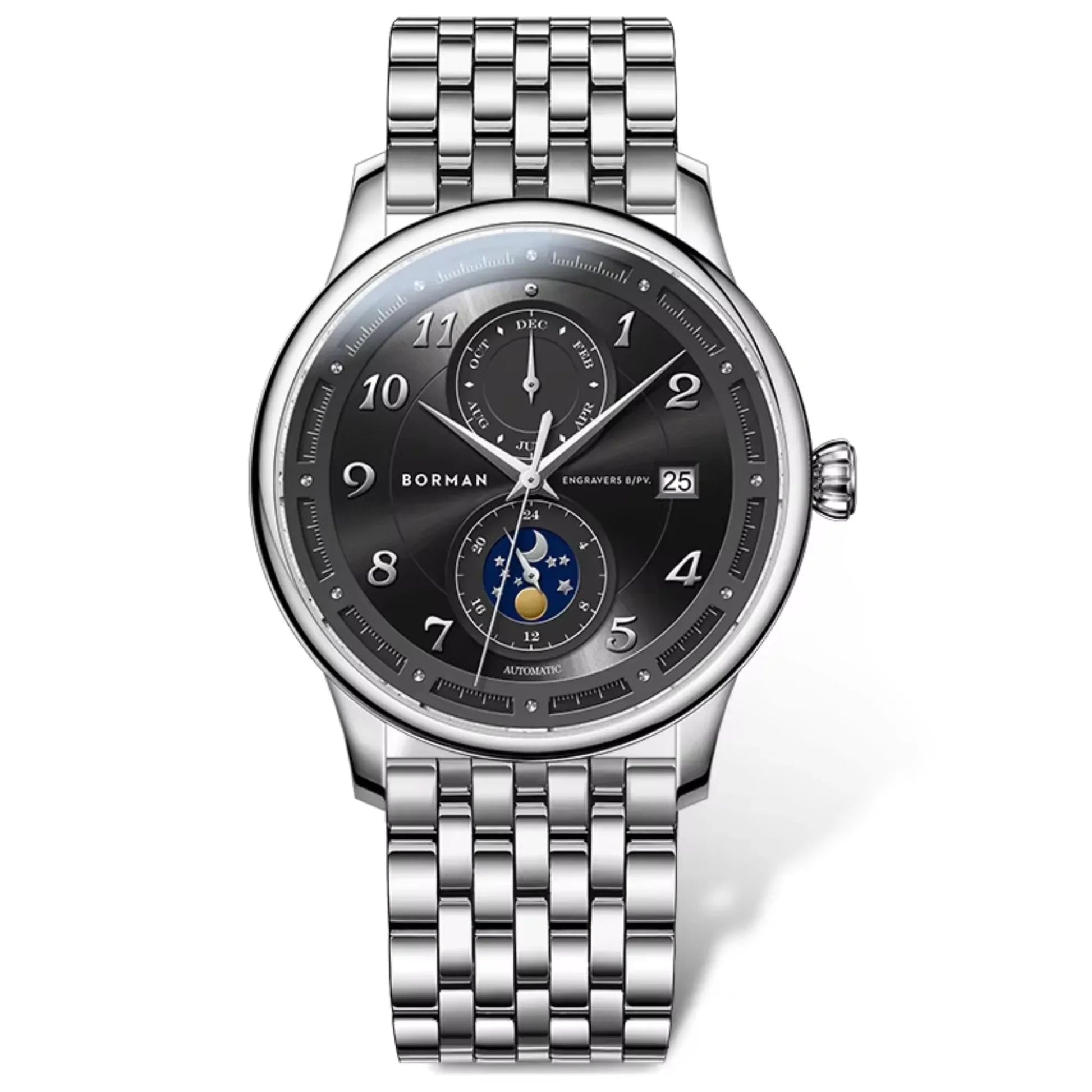 BORMAN Creative Design Double Dial Display Montre Hommes Mechanical Watches for Men - BM3869 - DREAM WATCHES