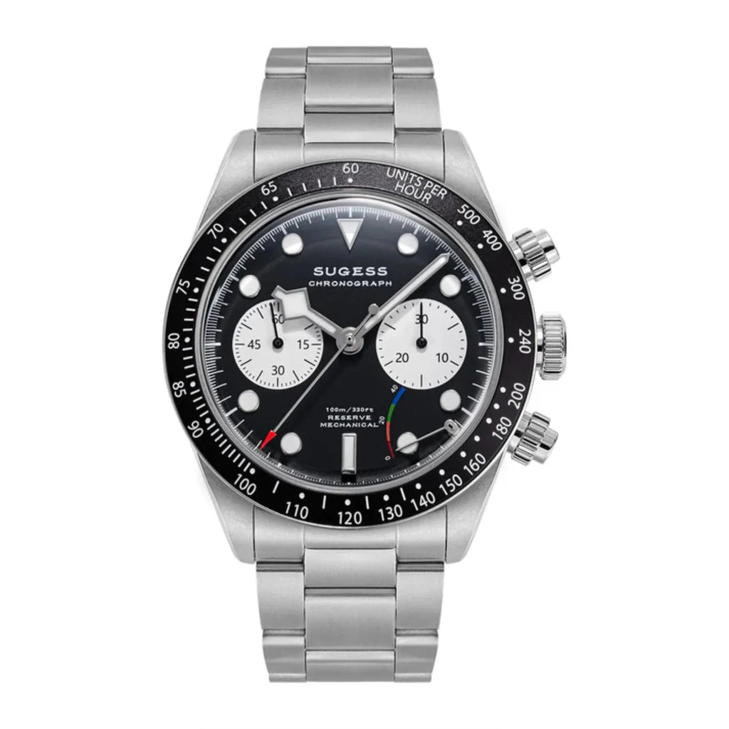 Chrono Heritage S457 Chronograph Power Reserve Black Panda Dial - DREAM WATCHES