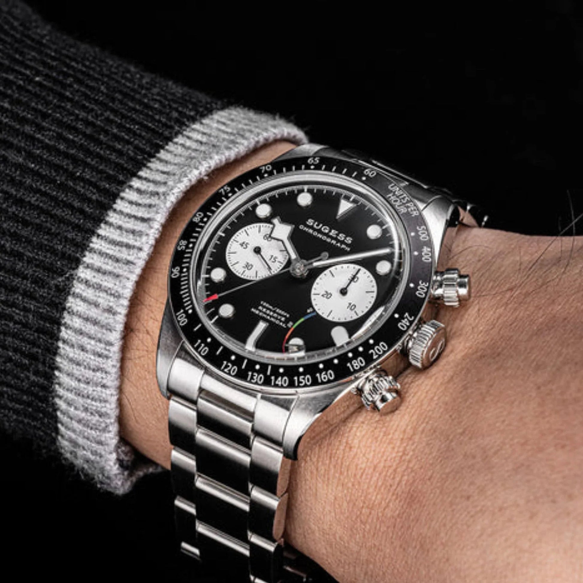 Chrono Heritage S457 Chronograph Power Reserve Black Panda Dial - DREAM WATCHES