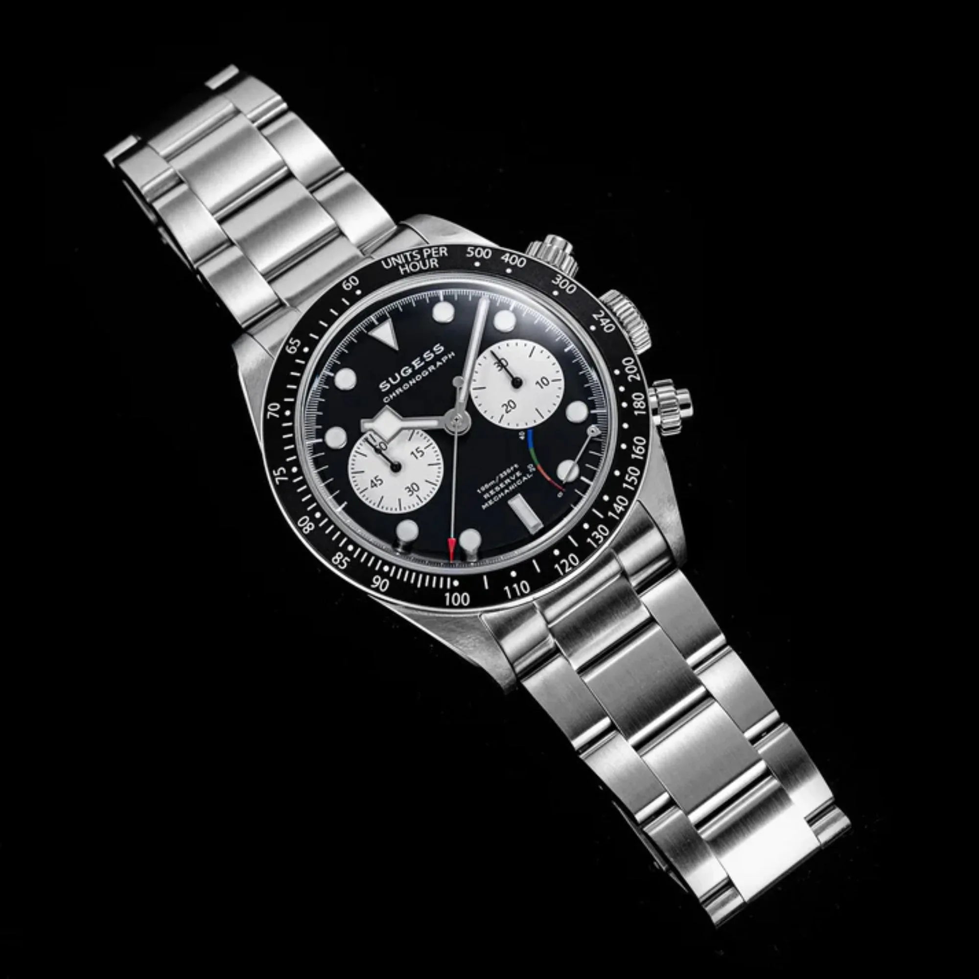 Chrono Heritage S457 Chronograph Power Reserve Black Panda Dial - DREAM WATCHES