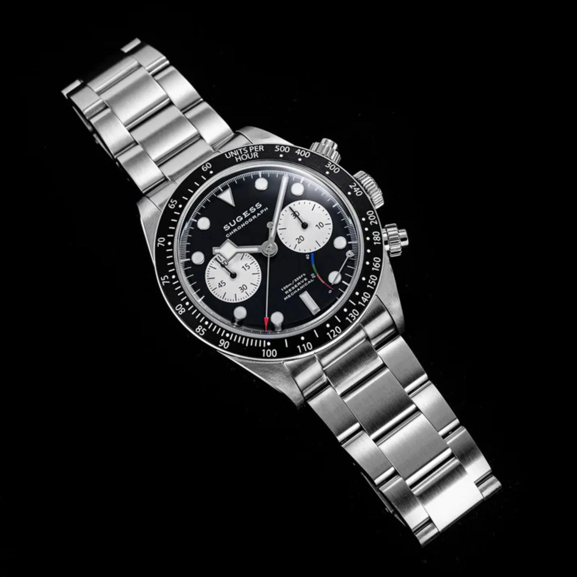 Chrono Heritage S457 Chronograph Power Reserve Black Panda Dial - DREAM WATCHES