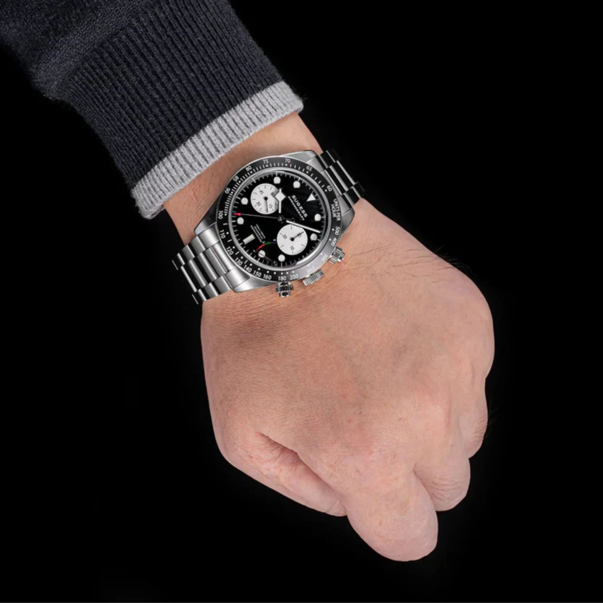 Chrono Heritage S457 Chronograph Power Reserve Black Panda Dial - DREAM WATCHES