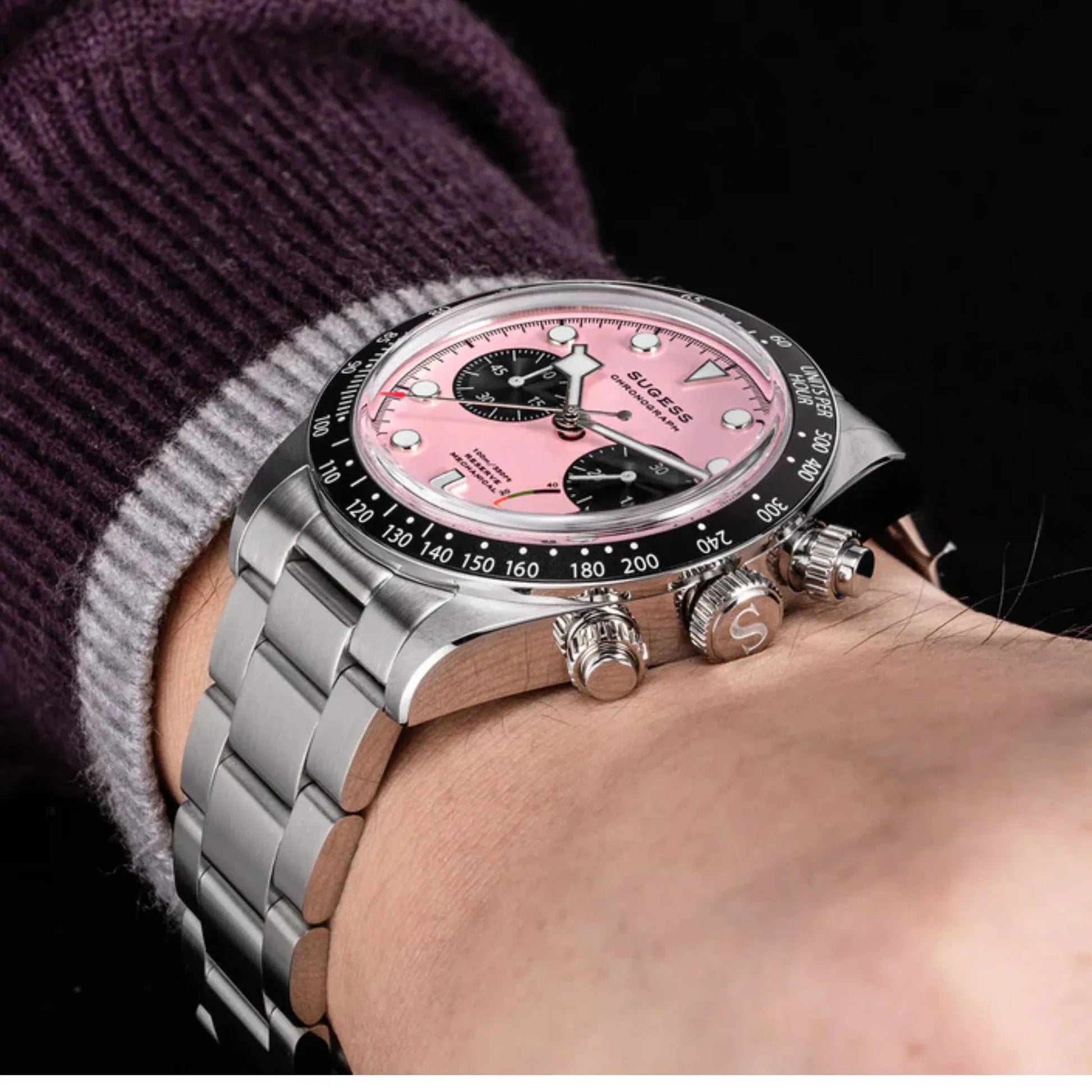 Chrono Heritage S457 Chronograph Power Reserve Pink Panda Dial - DREAM WATCHES