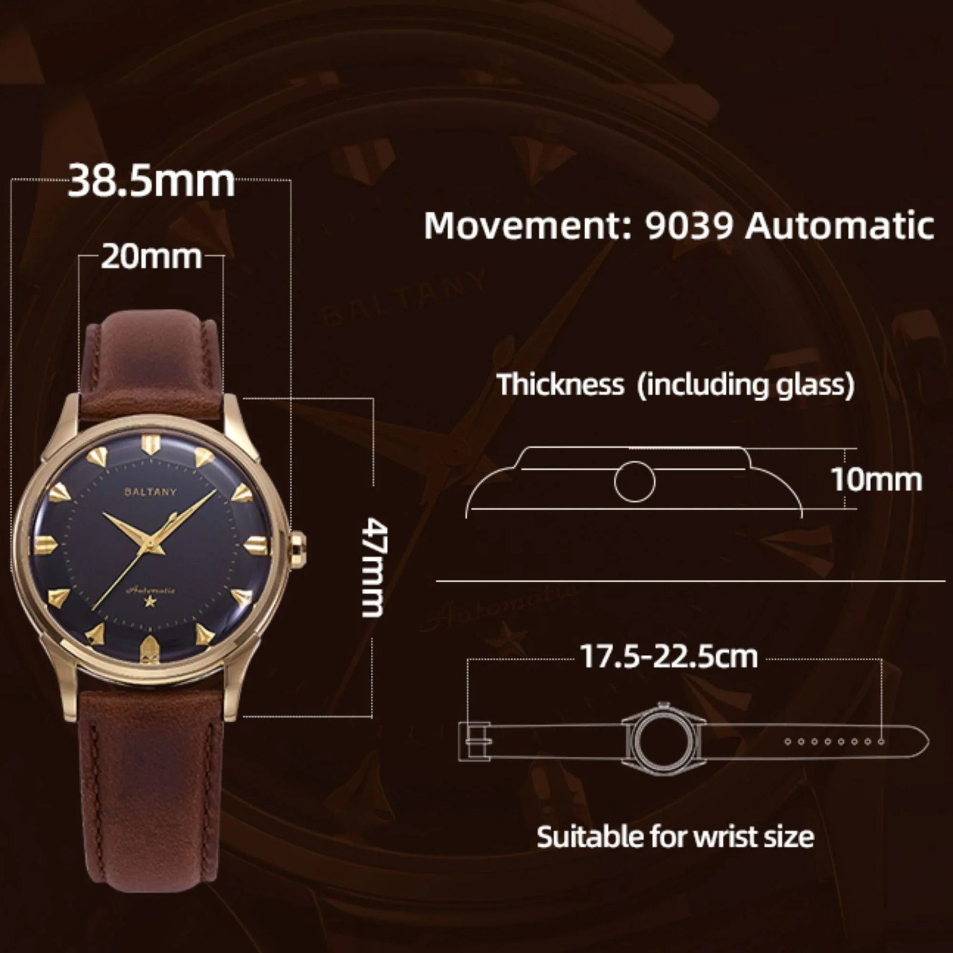 Classic Pie-Pan Dial Dog-leg Lugs Vintage Watch Remake S4090 - DREAM WATCHES