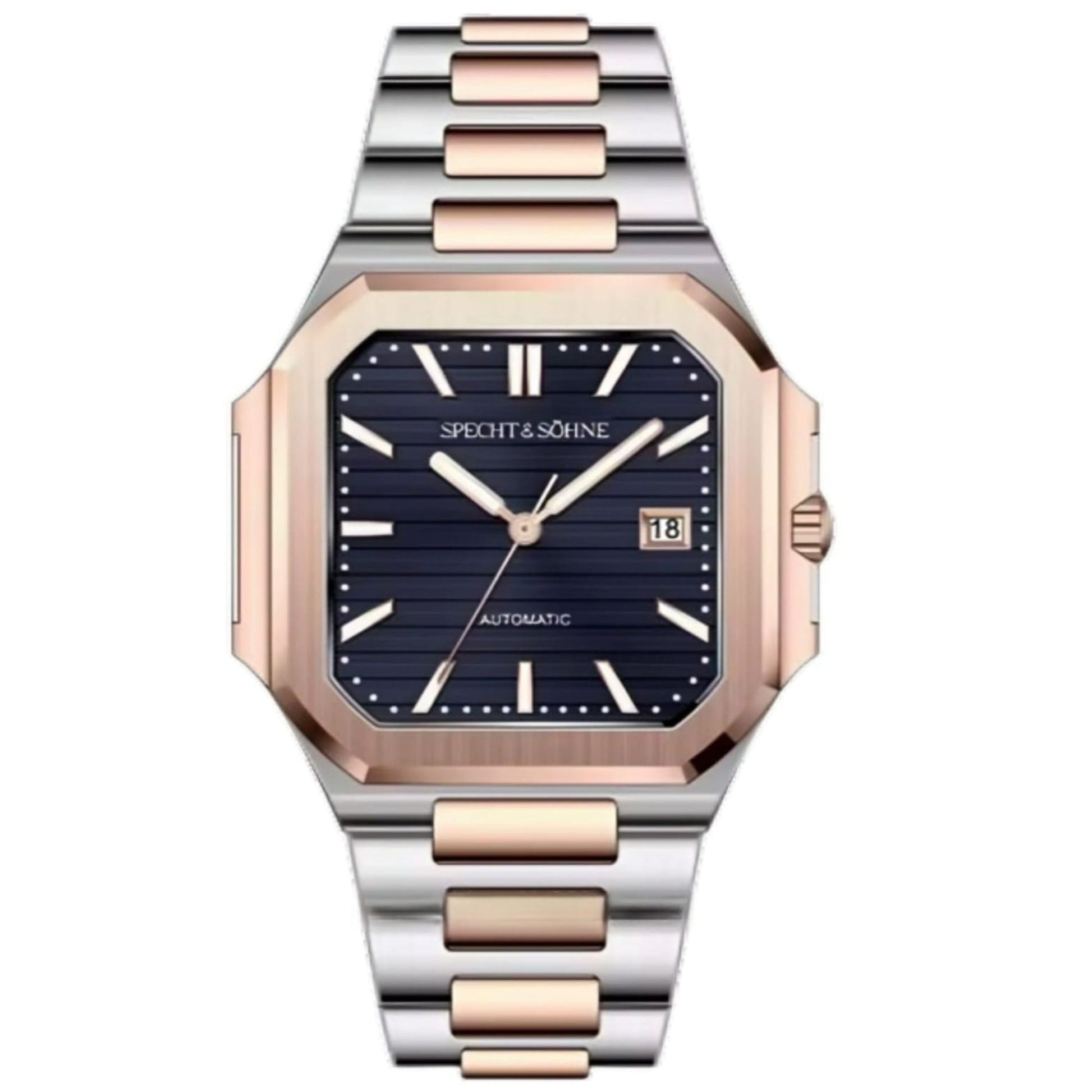 Cubic Automatic Rose Gold Dual tone Edition - Blue Dial - DREAM WATCHES